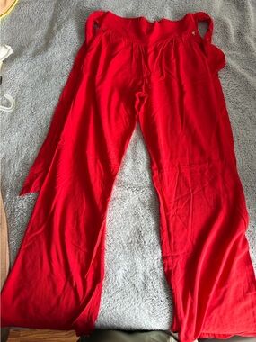 Guess Girls' Red Wide-Leg Jumpsuit
